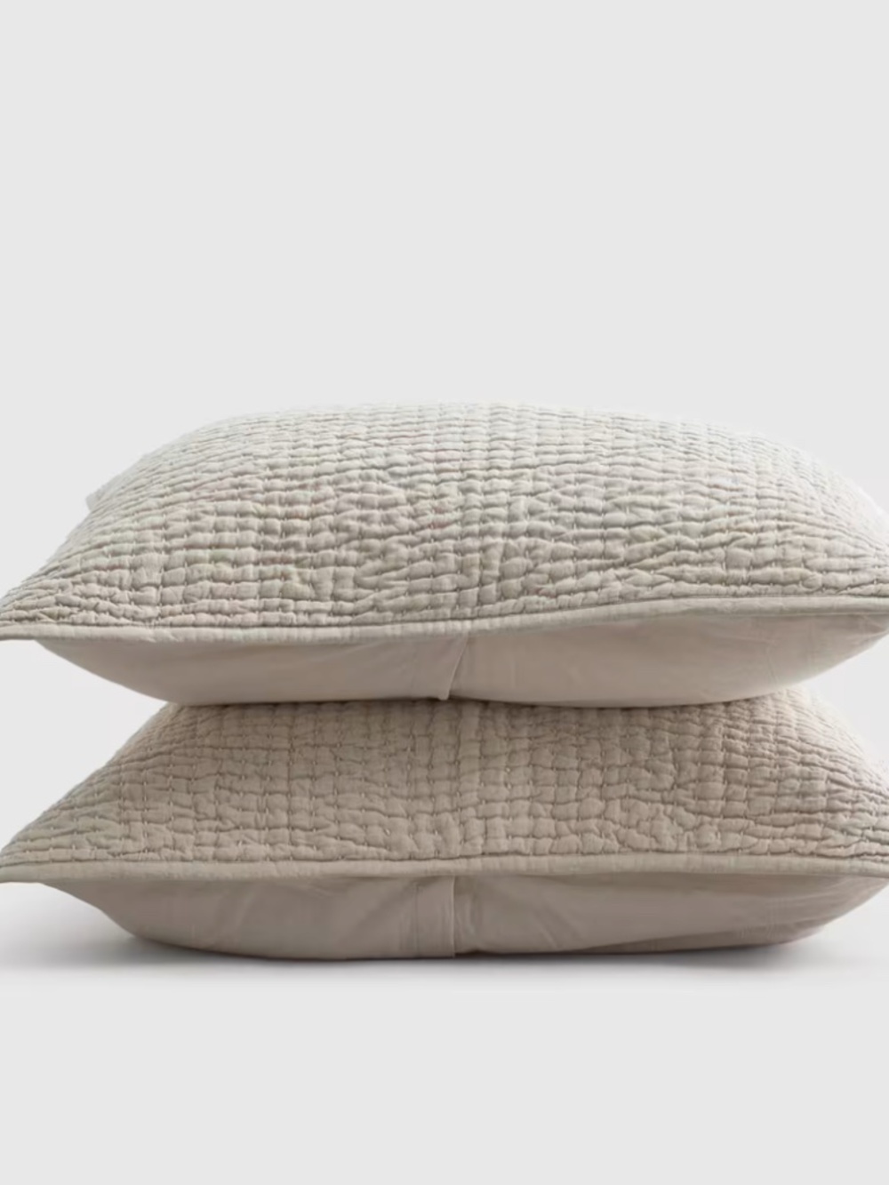 Quince Quilted Pillow Pair in Light Beige